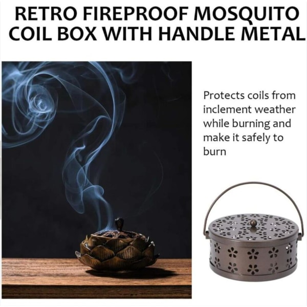 Retro Røgelse Holder Vintage Mosquito Coil Holder Iron (Bronze)