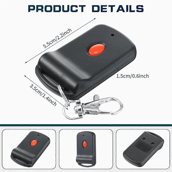 3 st Garageportsöppnare Fjärrkontroll, Bärbar Fjärrkontroll Garage Sändare 10 DIP-switchar för 3060 3089 4120