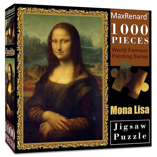 Maxrenard pussel 1000 bitar för vuxen Mona Lisa Berömd målarleksak Miljövänligt papper julklappsleksak