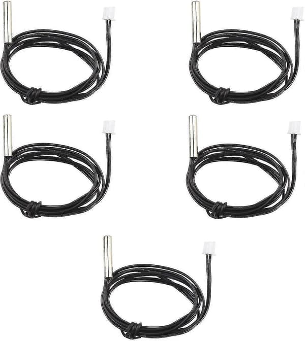 5-pack Vattentät Ntc 10k 1% 3950 Termistor Temperatursensor Sond - Bra