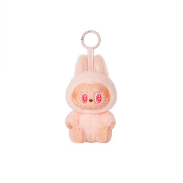 Labubu Macaron Monster Nøkkelring De Spennende Monsters Macarons Vinyl Ansikt Plysj Nøkkelringer Kunst Samleobjekter Leksaker Gaver Til