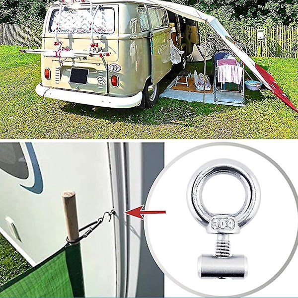 2x Markise Skinnestopere i Rustfrit Stål til Autocamper, Campingvogn og Caravan