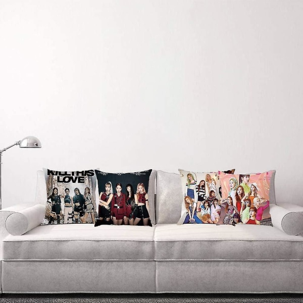 Kpop Blackpink To gange dobbeltsidet fotopudebetræk Kill This Love Pudebetræk Home Decor 18"x18" (xq)