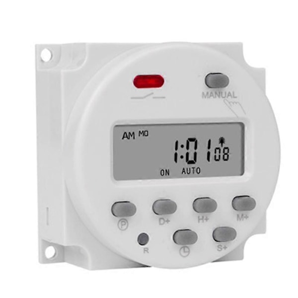 SINOTIMER 1 Sekunds Intervall 12V Digital LCD Timer Switch 7 Dagar Veckovis Programmerbar Tidsrelä Progr