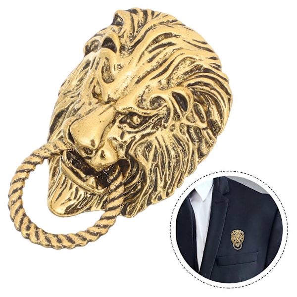Leijonabroossikoru Vintage-broossikoru Pukukauluspin Lapel-pin Vaatekoriste Miehille