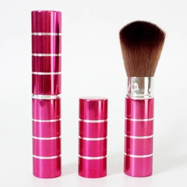 Bærbar udtrækkeligt håndtag makeup blush børste Kabuki børste blødt ansigt mineral foundation blush børste Baomei pink