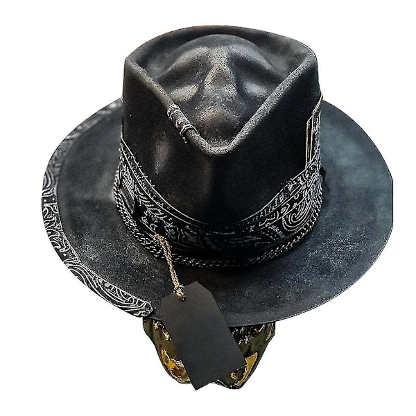 Miesten cowboy-hattu, punk-tyylinen western-cowboy-hattu, pääkallohattu