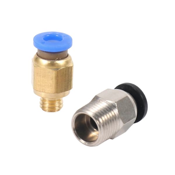 PC4-M10 Lige Pneumatisk Fitting Push to Connect + PC4-M6 Hurtig Fitting til 3D Printer Bowden Ekstruder (Pakke med 20 stk)