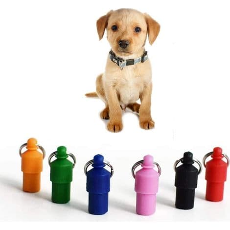 Sæt med 8 indgraverede identifikationsmærker til hunde, katte, adresse og navn
