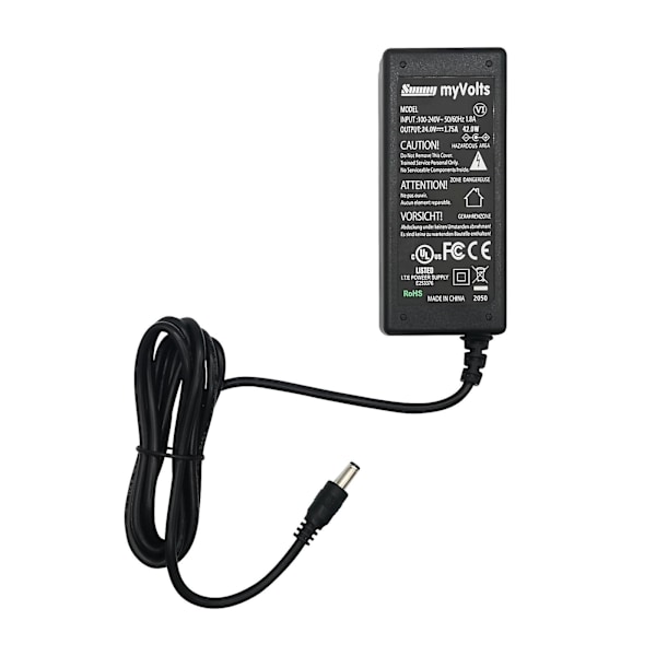 24V myVolts erstatningsstrømforsyning kompatibel med Logitech G923 Racing Wheel