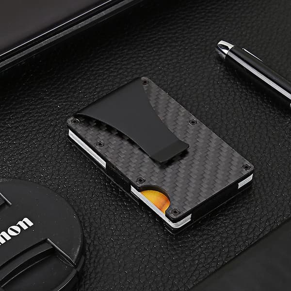Kulfiber Kort Holder RFID Sort One Size