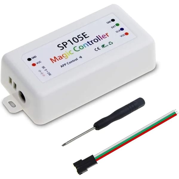 Magic Dream Bluetooth trådløs LED-lysstyring, farve, iOS, Android, DC5V-24V, ideel til WS2811, WS2812B, WS2801, SK6812 adresserbar LED-strip Pi