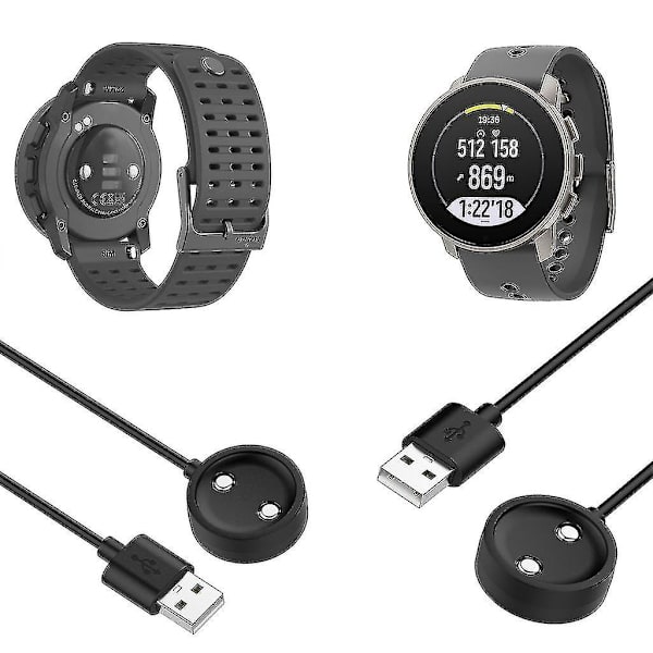 Latauskaapelin telineen lataussovitinjohdon asema Suunto 9 Peak Prolle