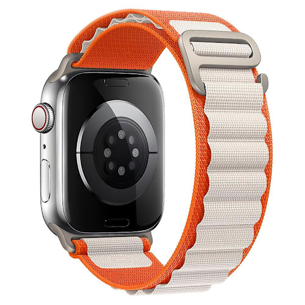 Alpine Loop Armband för Apple Watch Rem 42mm  Armband Iwatch Ultra Serie 7 6 3 Klocka 8 Vit