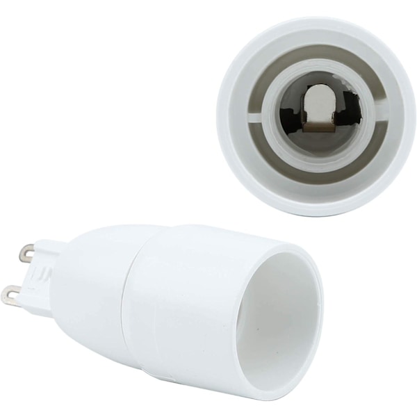 4x Pæreholder Adapter G9 til E14 i HVID - Sæt med 4 omformaterings pæreholder konvertere til glødepærer, LED, halogen, energibesparende pærer
