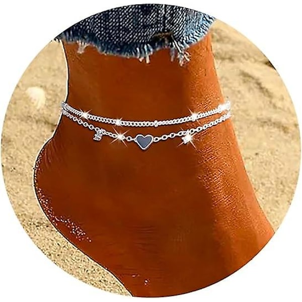 Ankelarmband i Sterlingsilver, 925 Silverpläterad Charm, Fina Lager-Ankelband för Trendiga Kvinnor