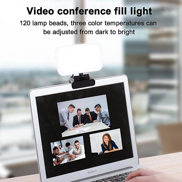 Videokonferencebelysning, webcamljus för fjärrarbete, zoomljus för bärbar dator/dator, zoomsamtal, livestreaming, sändning, video