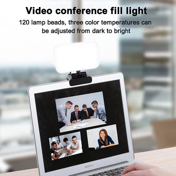 Videokonferencebelysning, webkamerabelysning til fjernarbejde, zoombelysning til bærbar/computer, zoomopkald, livestreaming, selvudsendelse, video
