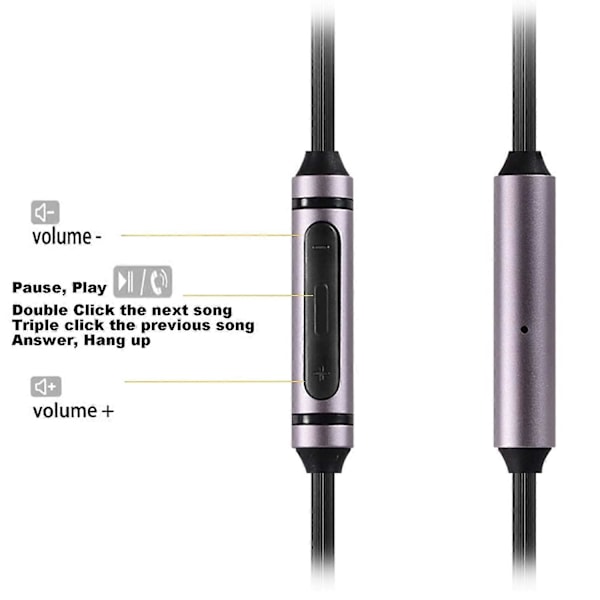 Udskiftningslydkabel til Sennheiser Momentum On-Ear Weave Headset Kabel med Mikrofon 3,5 mm til 2,5 mm