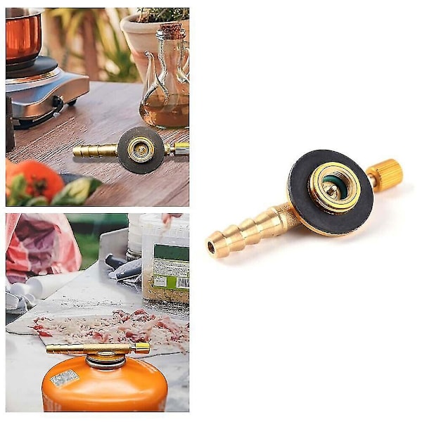 Camping Gasskomfyr Varmeventil Adapter Slange Regulator Propan Påfylling Gass Tank