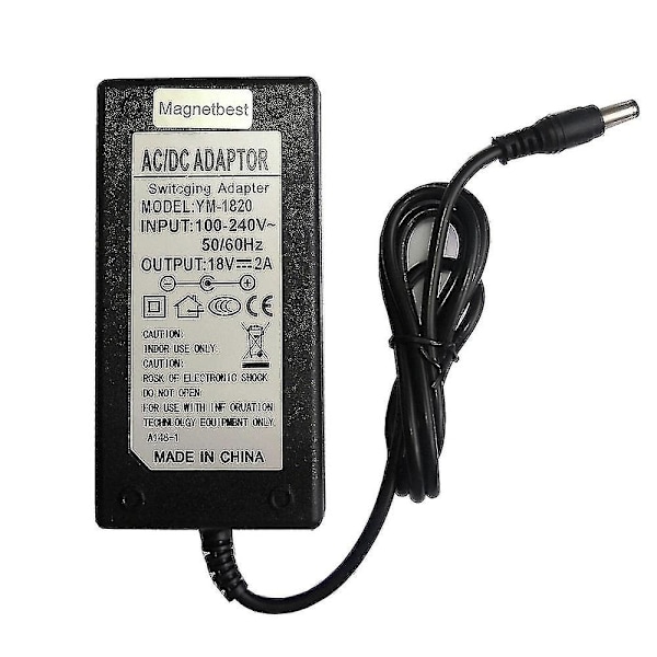 18v 2a Ac Dc Adapter 18v 2a 36w Växelströmförsörjningsadapter Laddare Dc 5.5*2.5/5.5*2.1 Mm