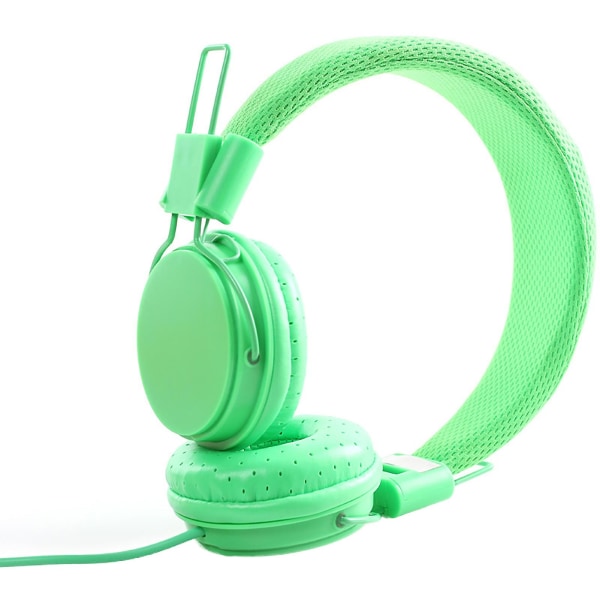 Ep05 kablet hodetelefon med høy fidelity støyreduksjon, sammenleggbar 3,5 mm stereo gaming headset for datamaskin - FARGE: Gressgrønn orange