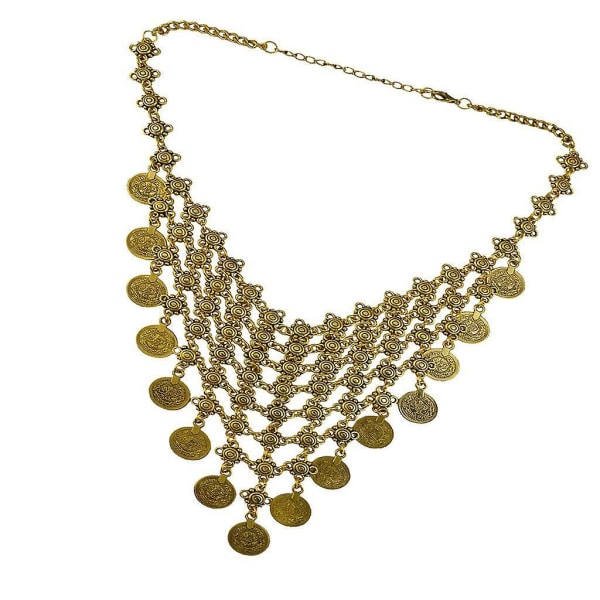 Bohemian Tassel Fringe Bib Statement Choker Halskjede Gull