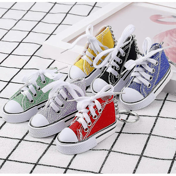 Nøglering Mini Sneaker Sko Nøglering Vedhæng 12 stk