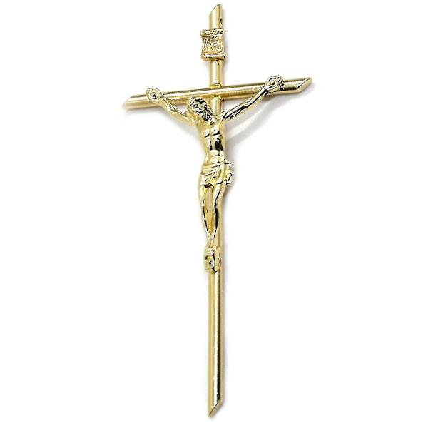 Crucifix Wall Cross 4.7 Inch Catholic Gold Handheld Alloy Cross For Praying