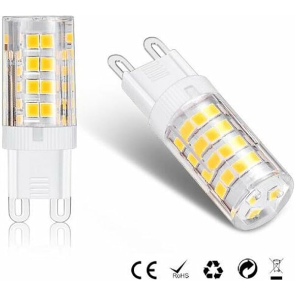 G9 LED-pære, varmt hvitt 3000K 5W G9 LED-lyspære tilsvarende 40 W 420 lumen halogenpærer; ikke dimbar, sett med 10 [Energiklasse A+]