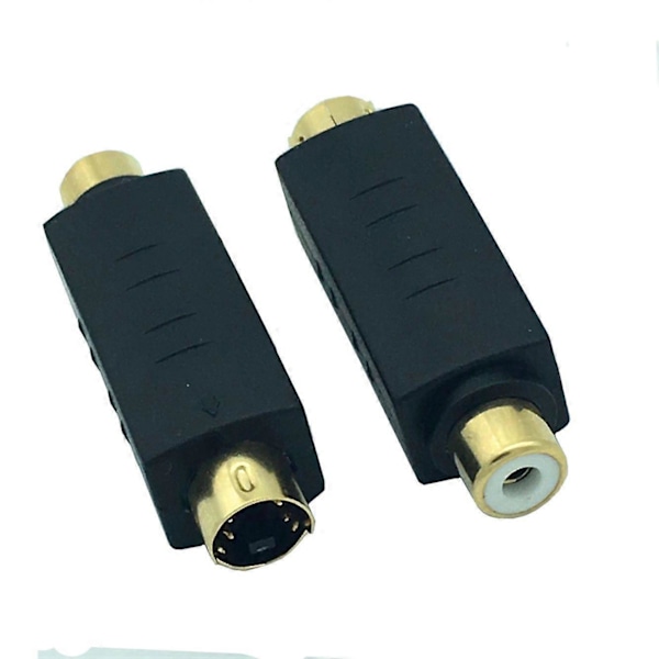 S-Video Han till RCA Hon Composite Video Adapter Plug Konverterare, Mini Din 4 PIN Koppling Förlängning