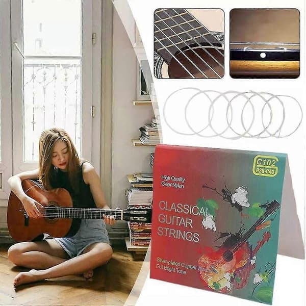 Klassiske Gitarstrenger - Normale Nylon Gitarstrenger - Fullt Sett - Utskifting