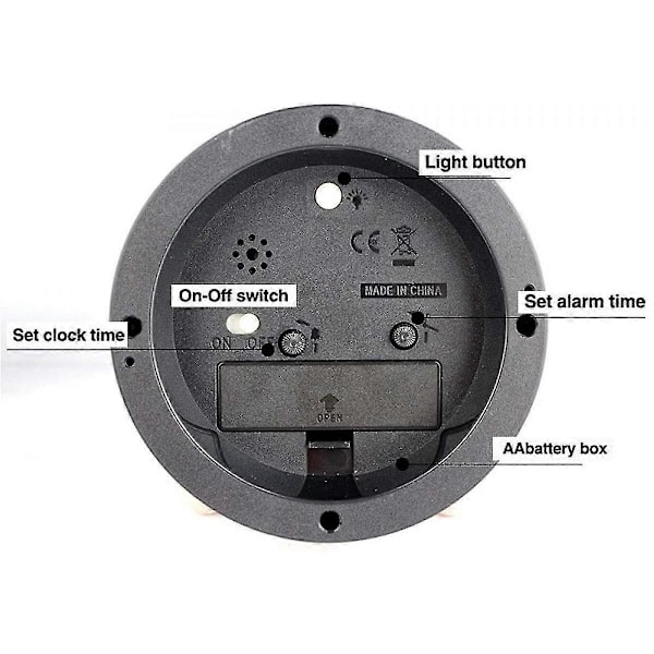 4\" Väckarklocka Rund Kvarts Analogt Skrivbordsur Cartoon Djur Tyst Tickande Nattlampa Batteridriven för Sovrum Grön Koala