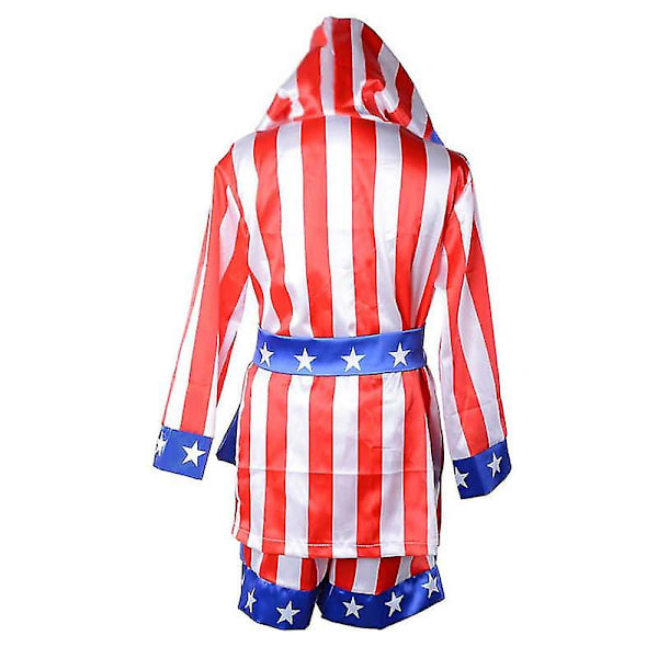 Barn Pojke Röd Svart Rocky Balboa Boxare Kostym Kläder Med Shorts Film Boxning Robe Kostym För Barn