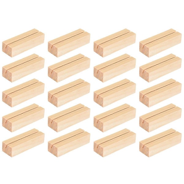 20 stk. Træ Bordkort Holdere, Træ Bordnummer Holder Memo Stand Klemmer Stand Kort Desktop M