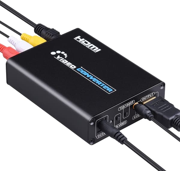 AV og S-video til HDMI-konverter Sort
