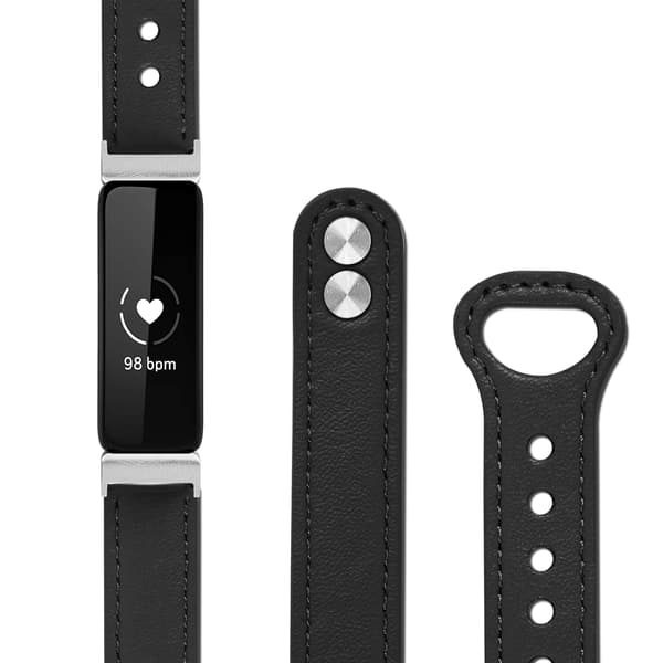 Ægte læder urrem sort Fitbit Inspire 1/2/HR