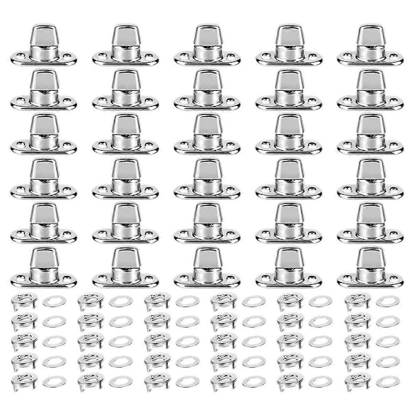 30 Delers Sett Grade Twist Lock Festemidler Vriknapp Øye, Monteringsskruer for Canvas Marine Festemiddel