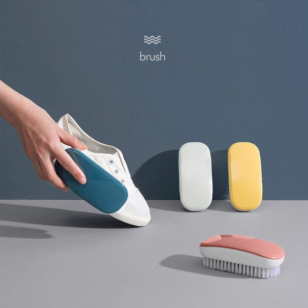 Bright Color Vaskebørste - Bærbar multifunktionel vaskebørste negleplast håndrengøringsbørste til tøj Sko 4 stk.