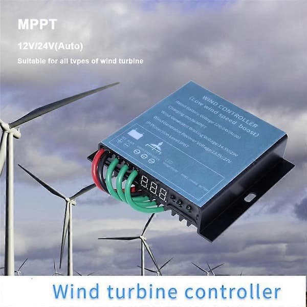 Vinddrevet generatorcontroller 12/24V 800W MPPT Vindladningscontroller Vindturbinegenerator Cont