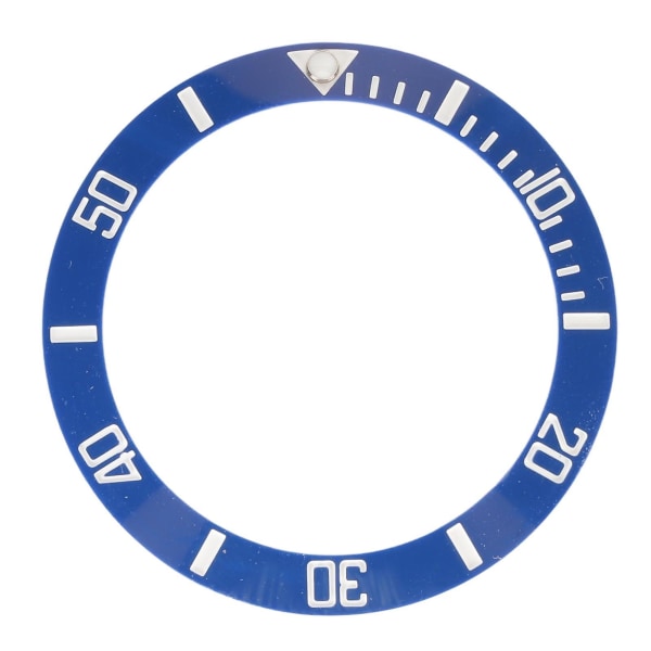 40 mm diameter watch Klar skala lysande keramisk ersättningsraminsats White Character Blue Back