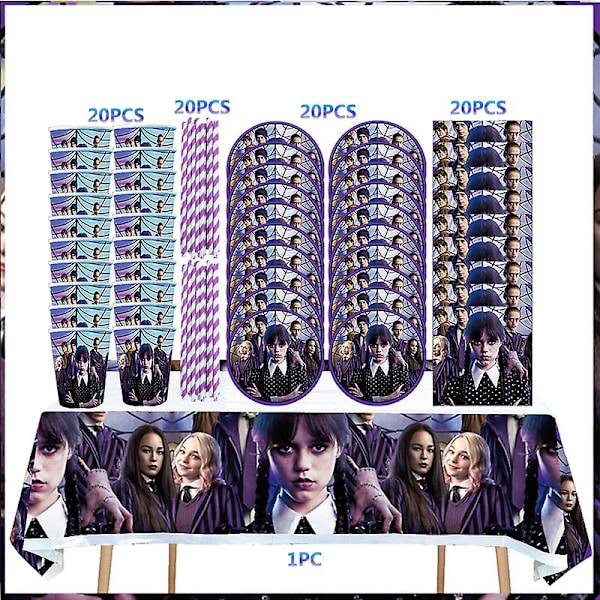 Onsdag Addams bursdagsfest dekorasjonsbanner ballong bakteppe festlige arrangementer forsyninger hjemmedekor bakgrunn BPQ-55PCS