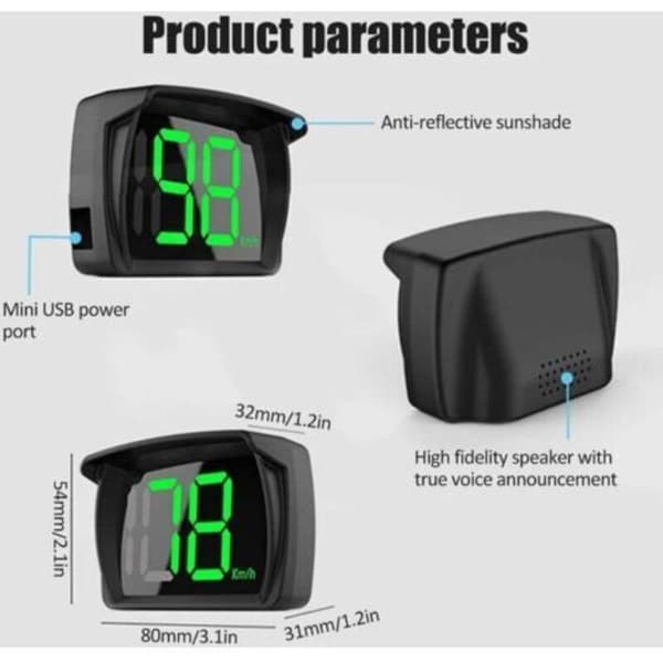 Head-up display digitalt bil speedometer, head-up display bil speedometer GPS, head-up display km/t