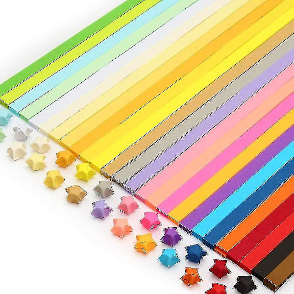 1030 arkin origami-tähtipaperipaketti DIY-paperi - 27 väriä DIY-töihin ja koristeluun
