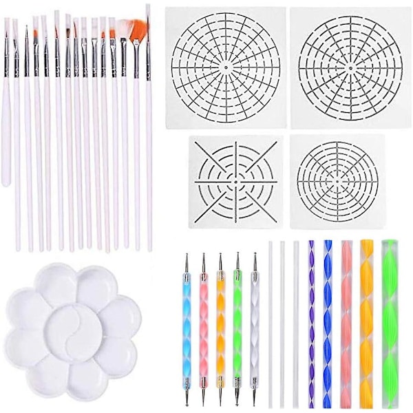 33 piece mandala dotting tools with stencils and painting palette for stones Different size painting