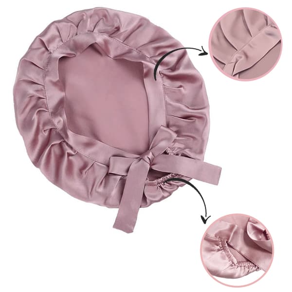 Sovehette natthette silke Rosa