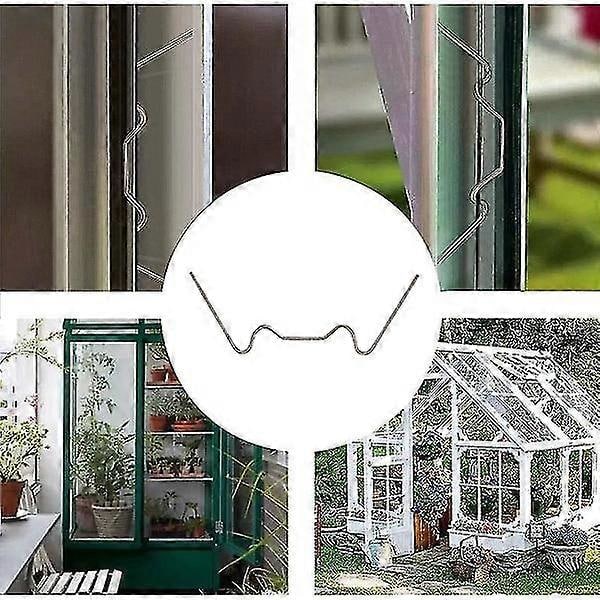 100 st Greenhouse-klämmor för Glas Rostfritt Stål Växthusfönsterfästen Klipp för Växthusglasklämmor
