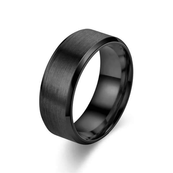 Børstet ring i rustfritt stål 8 mm svart (9)