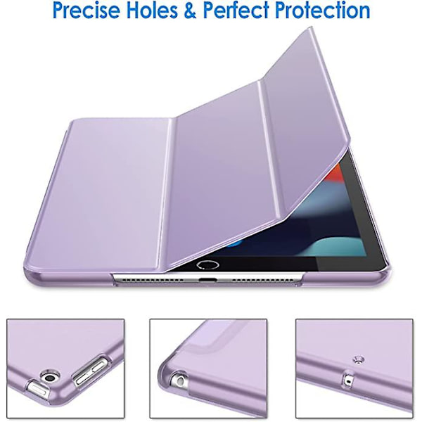 Bebetter Jetech Fodral för iPad 10,2 tum (2021/2020/2019 Modell, 9/8/7 Generation), Auto Wake/sleep Cover (ljus lila) LÅNG