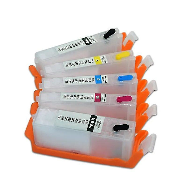 Pgi 580 581 Påfyllningsbar bläckpatron med permanent chip kompatibel med Canon Pixma Ts705 Tr7550 Tr8550 Ts6150 Ts8150 Ts9150 Ts9155 skrivare-ae